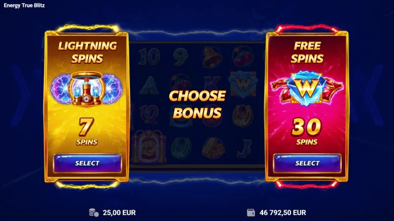 Energy True Blitz – Lightning Spins variandi valik